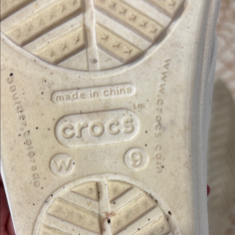 CROCS White Strap Sandals with Purple Footbed - Picture 8 of 8